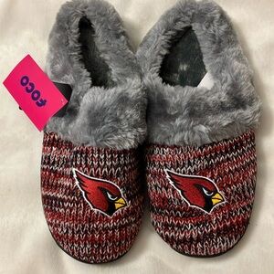 FOCO Women's Red and Gray Arizona Cardinals Fur Lined Slippers XL